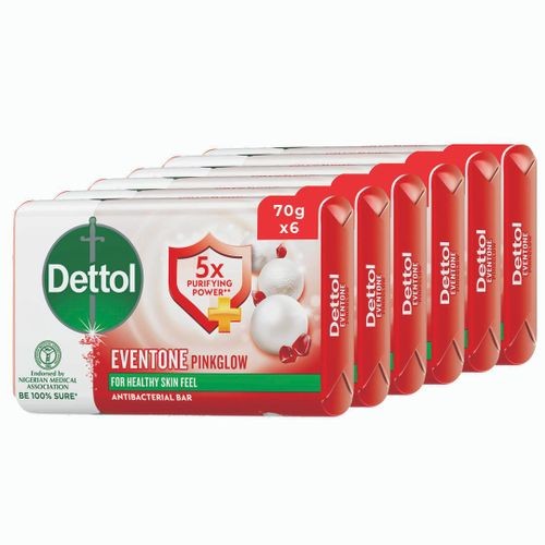 Dettol Soap Pink Glow - 70g (Pack Of 6)
