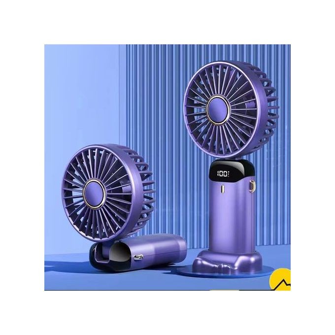 Portable Mini Fan Foldable Phone Holder 5 Adjustable Speeds Rotatable Rechargeable