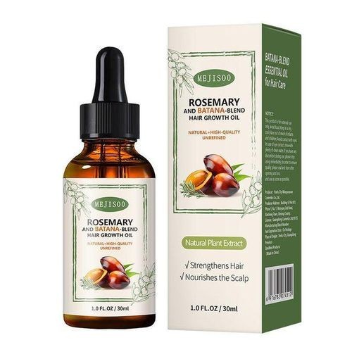 Hair Growth Oil Anti Hair Loss Rosemary Mint Scalp Repair Rosemary & Batana Extracts Unrefined Natural Hair Growth Oil Serum