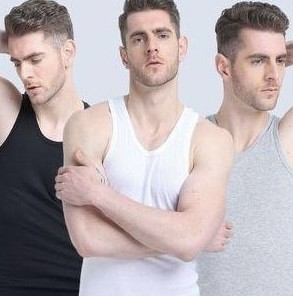 3 in 1 colored singlet for men