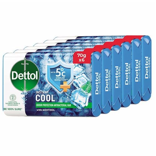 Dettol Cool Anti-Bacterial Soap - 70G (Pack Of 6)